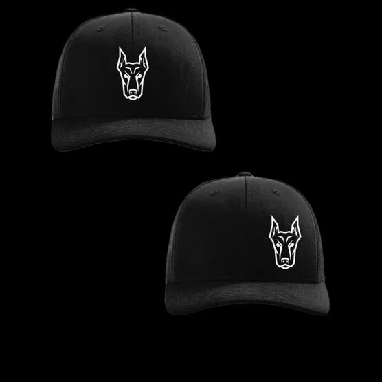 DobiMan (Off Set Logo - B&W) Custom Embroidered Trucker Hat