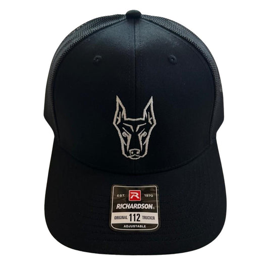 DobiMan (Centered Logo - B&W) Custom Embroidered Trucker Hat